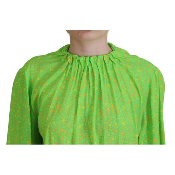 Dsquared² Green Stars Print Viscose Long Sleeves Blouse Women's Top (Pre-Owned) - Picture 5 of 5